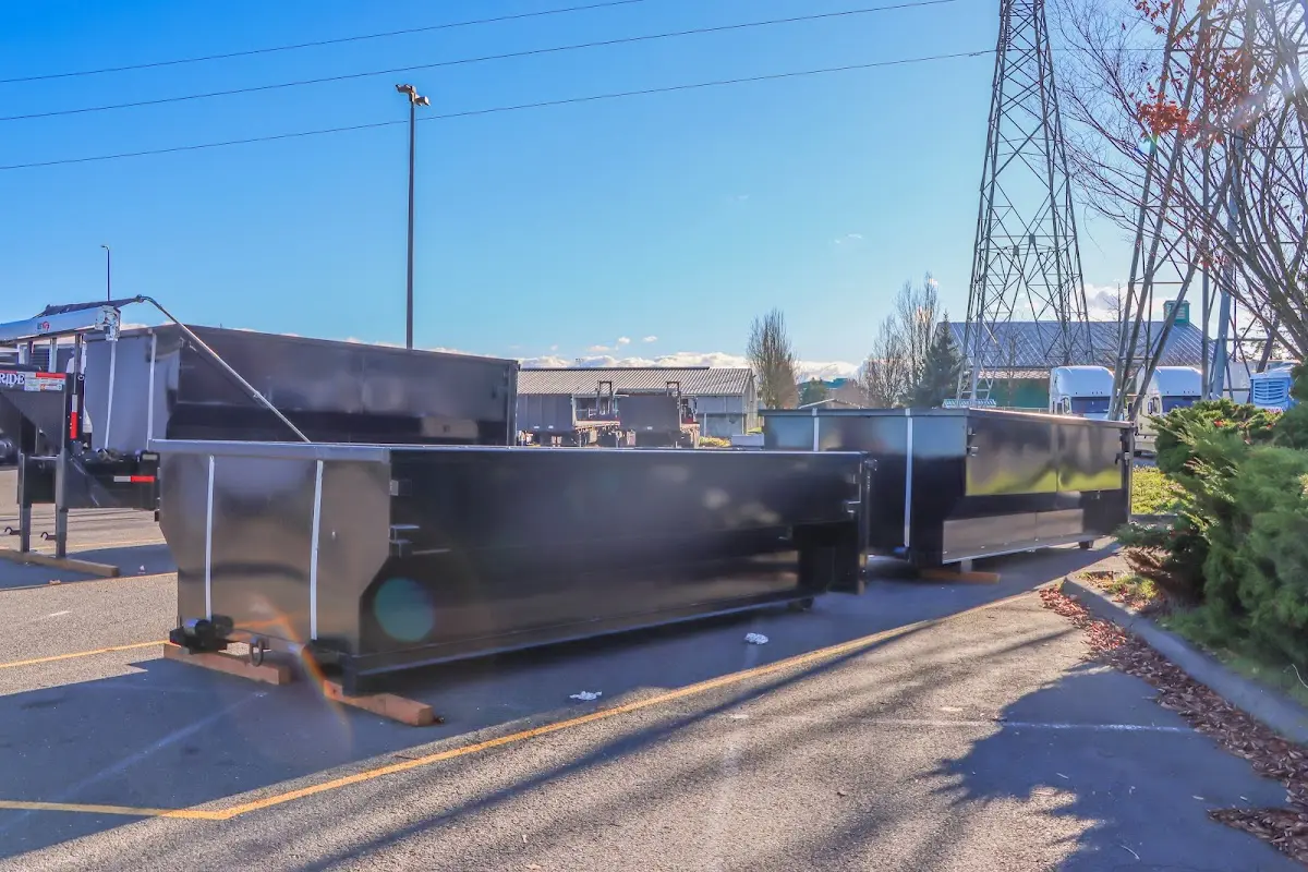 Roll-off dumpster ready for waste disposal at job site for Construction Dumpster Rental in West Caln